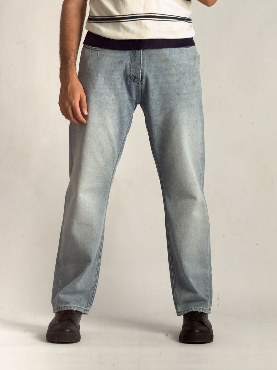 Outlet - BAGGY Blue Straight Jeans