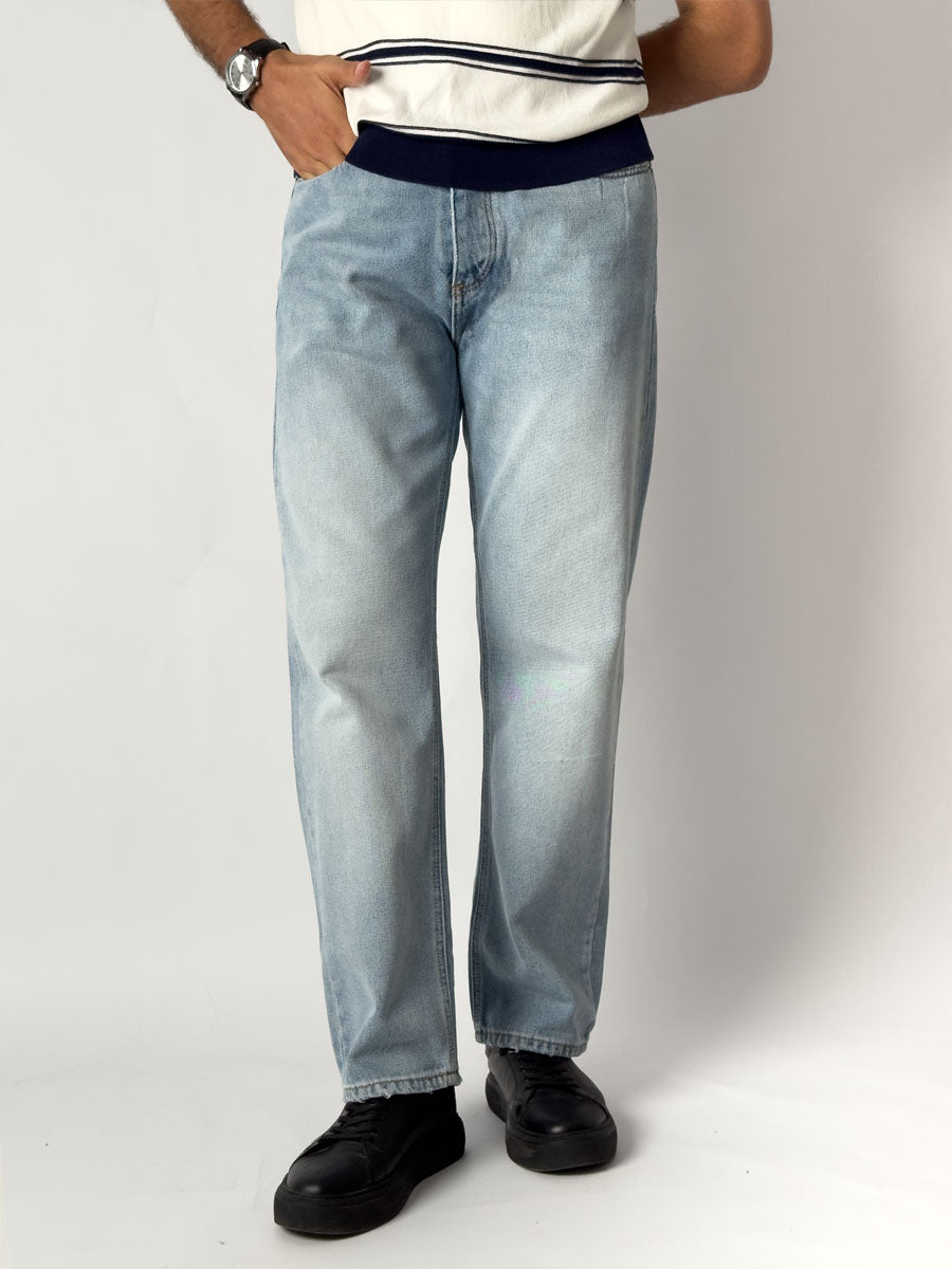 Outlet - BAGGY Blue Straight Jeans