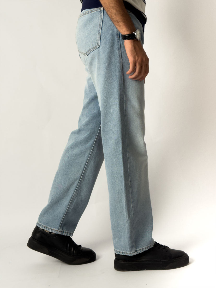 Outlet - BAGGY Blue Straight Jeans