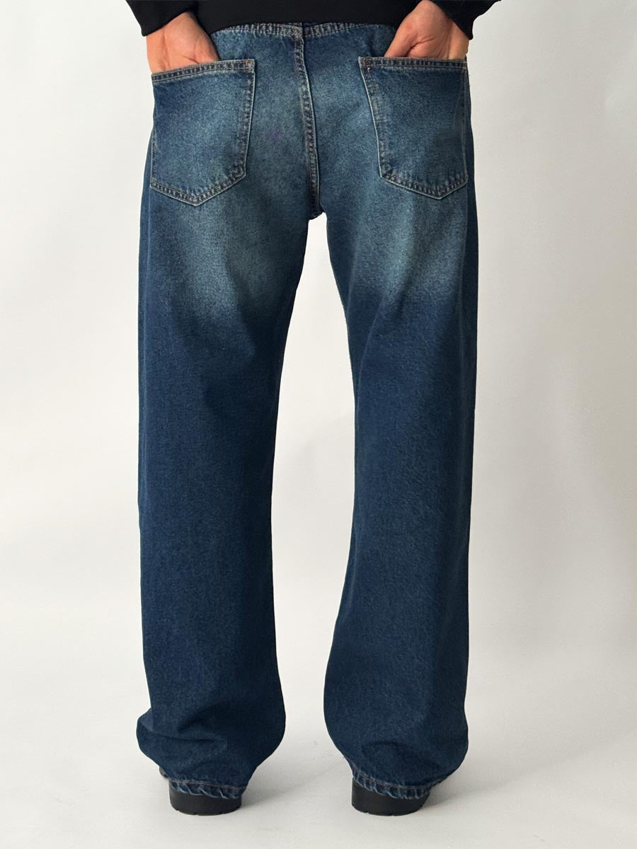 BAGGY Blue Dark Wide Leg Jeans