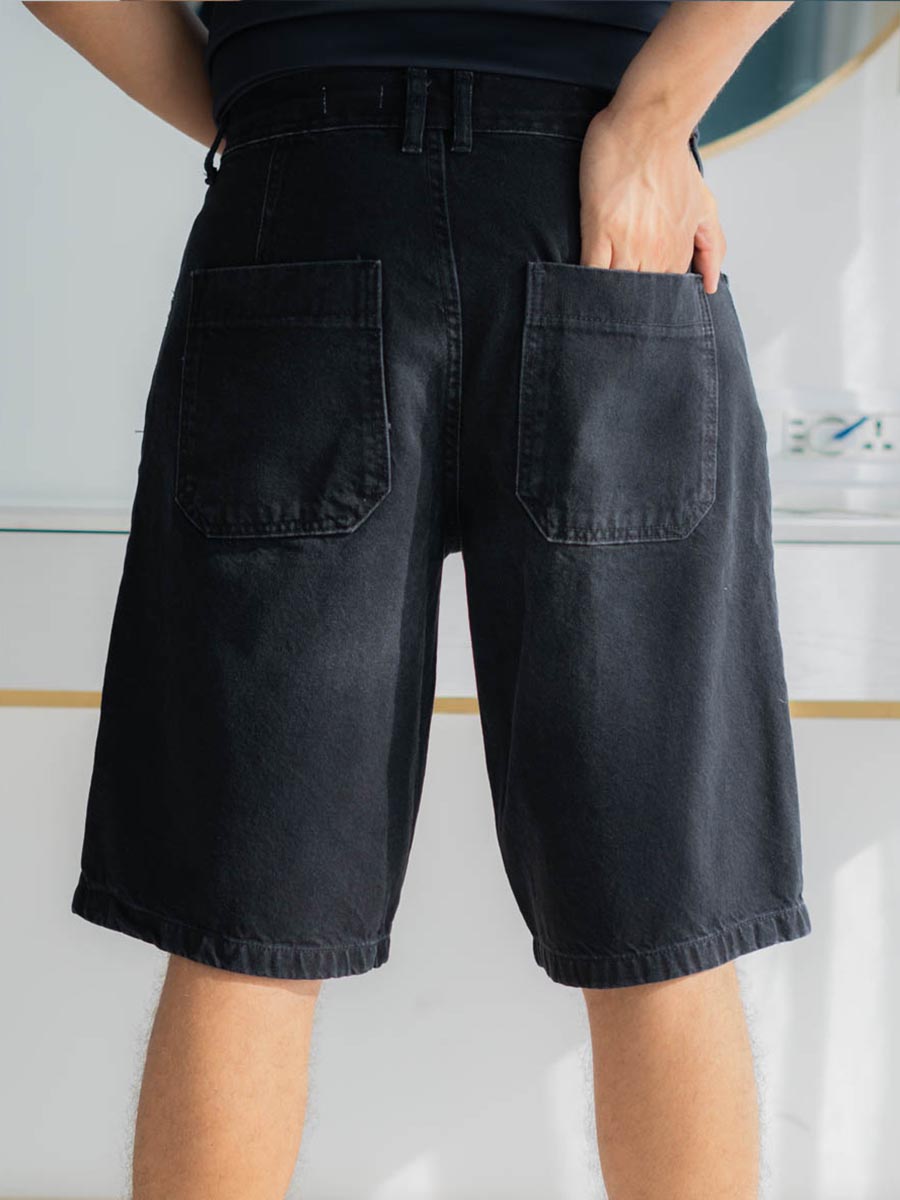 BERMUDA Baggy Noir en DENIM