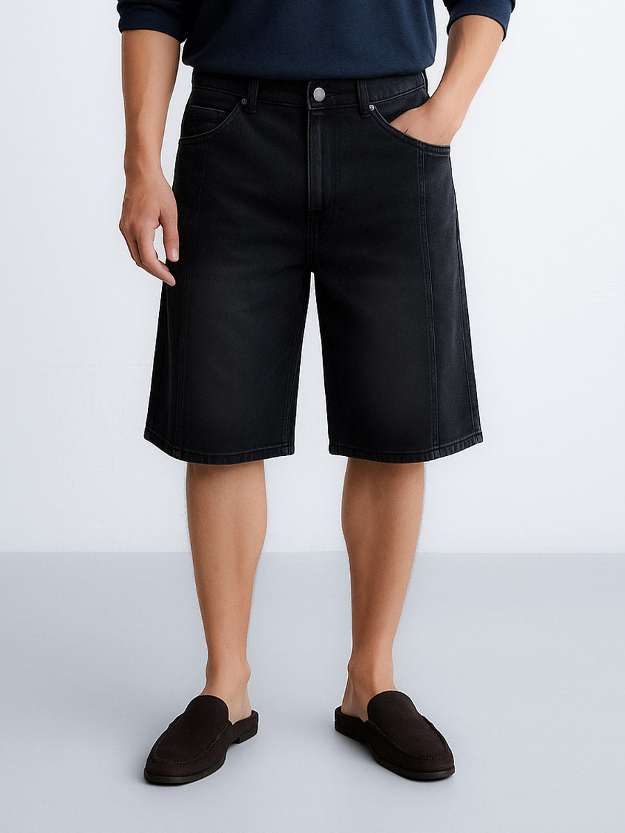 BERMUDA Baggy Noir en DENIM