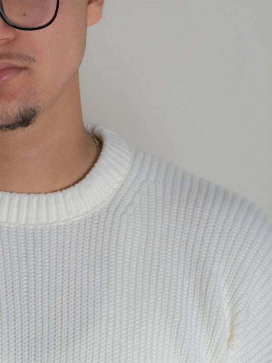 White Knit Sweatshirt