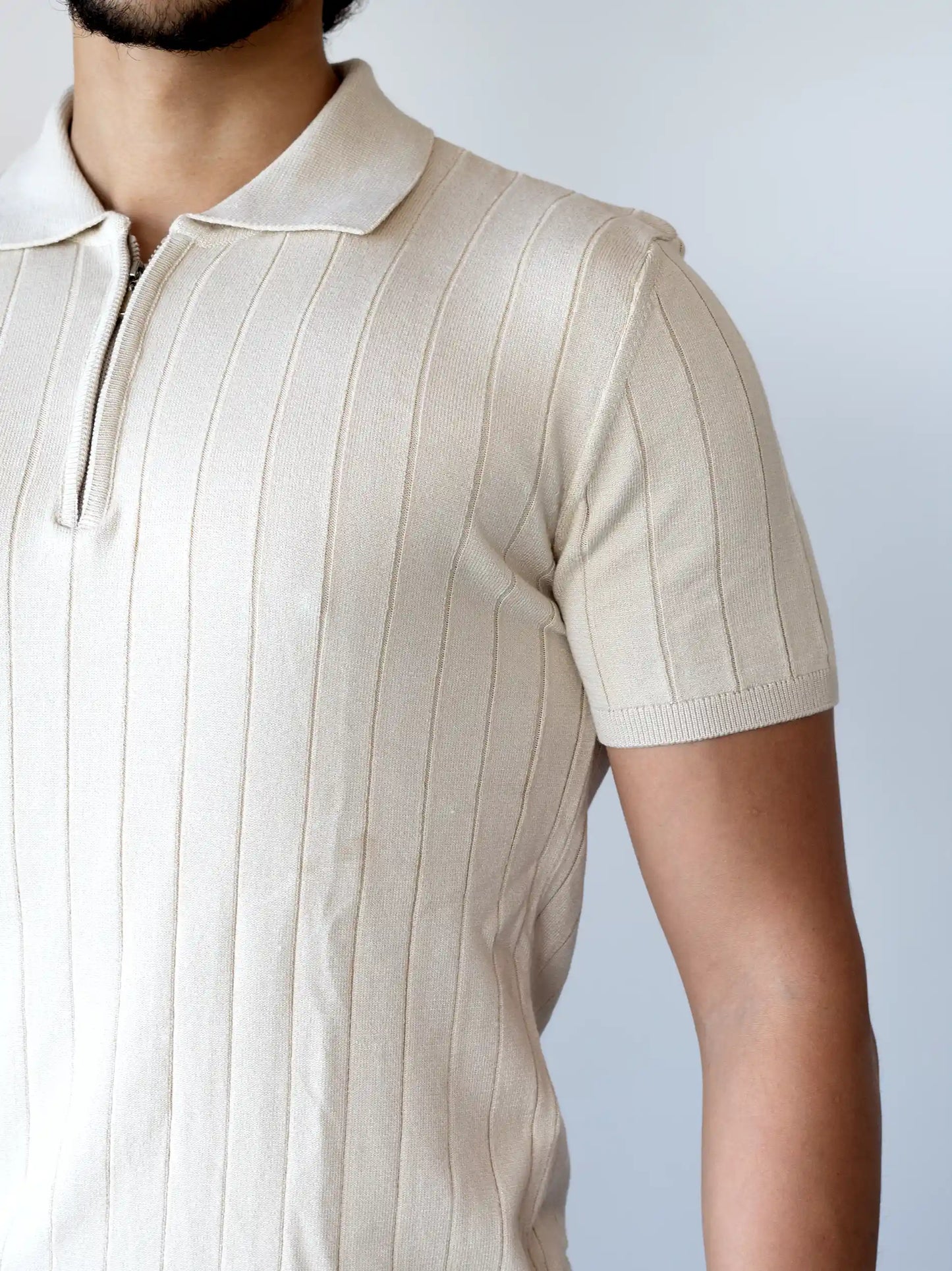 Pull Zip Beige Clair