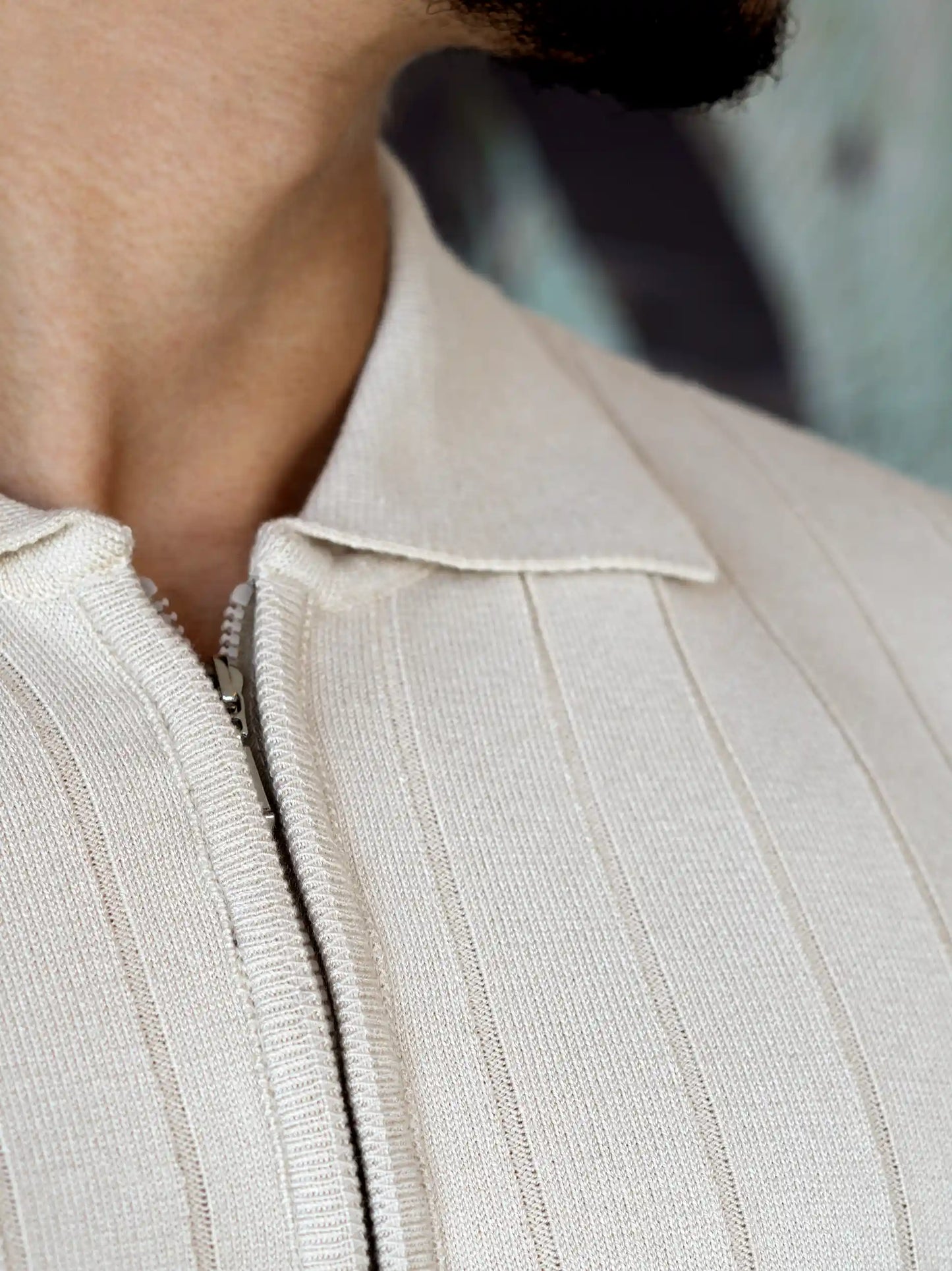 Pull Zip Beige Clair