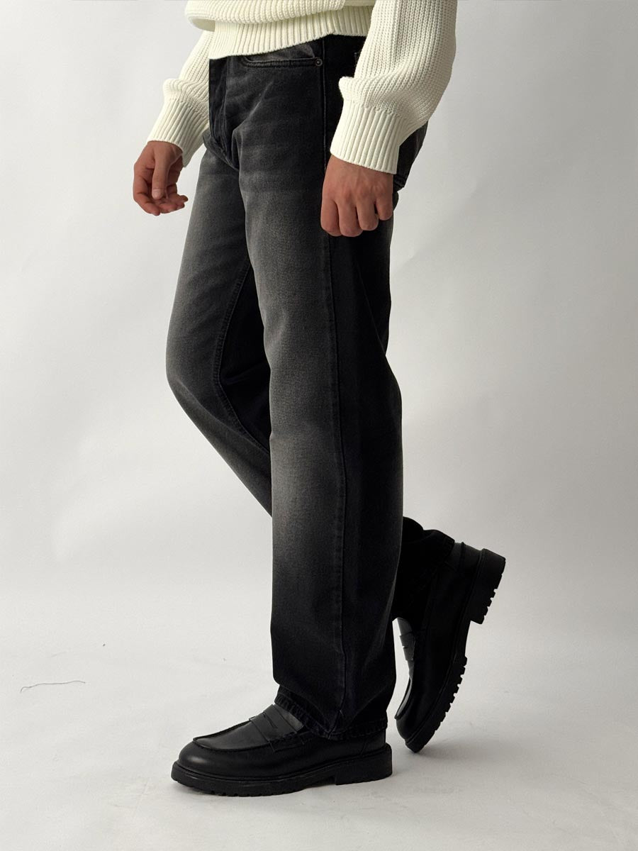 BAGGY Black Straight Jeans