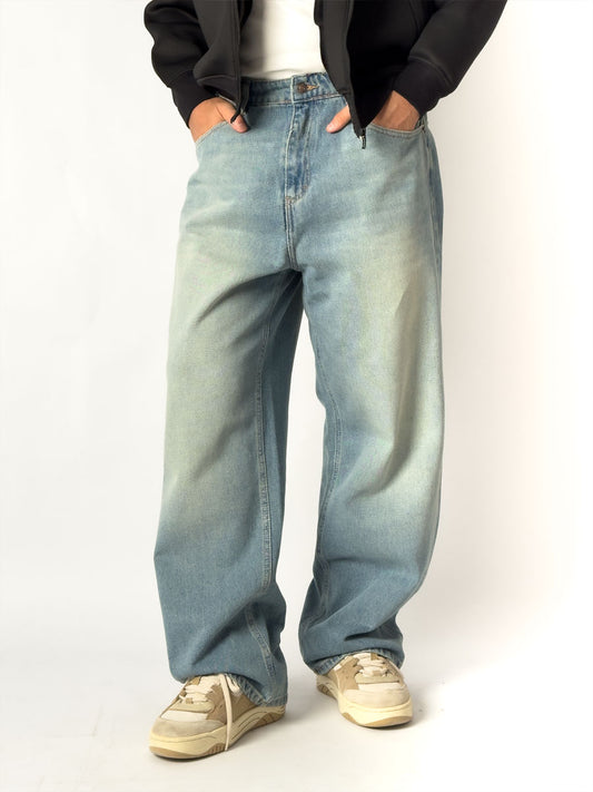 Outlet - BAGGY Blue Dirty Jeans