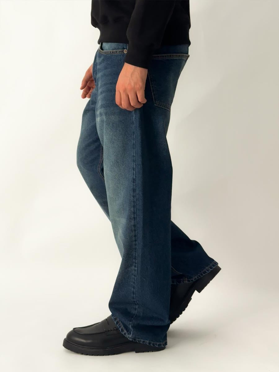 BAGGY Blue Dark Wide Leg Jeans