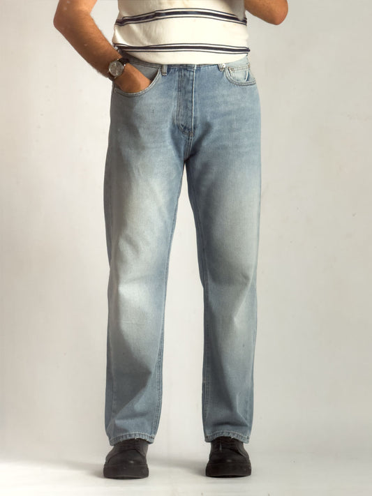 Outlet - BAGGY Blue Straight Jeans