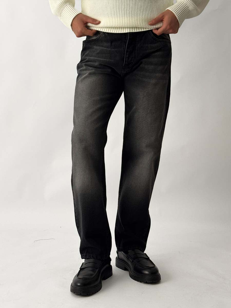 BAGGY Black Straight Jeans