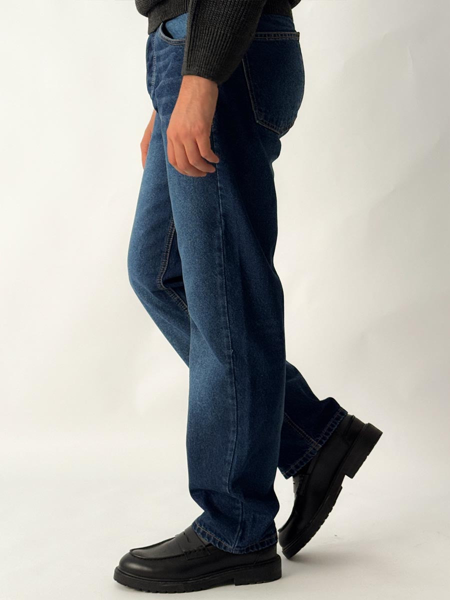 BAGGY Blue Dark Straight Jeans