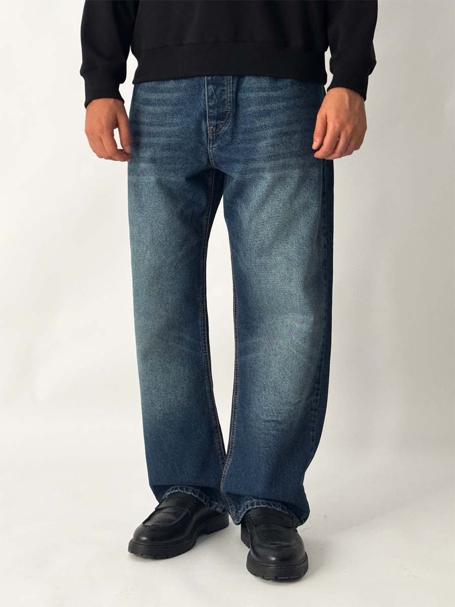 BAGGY Blue Dark Wide Leg Jeans