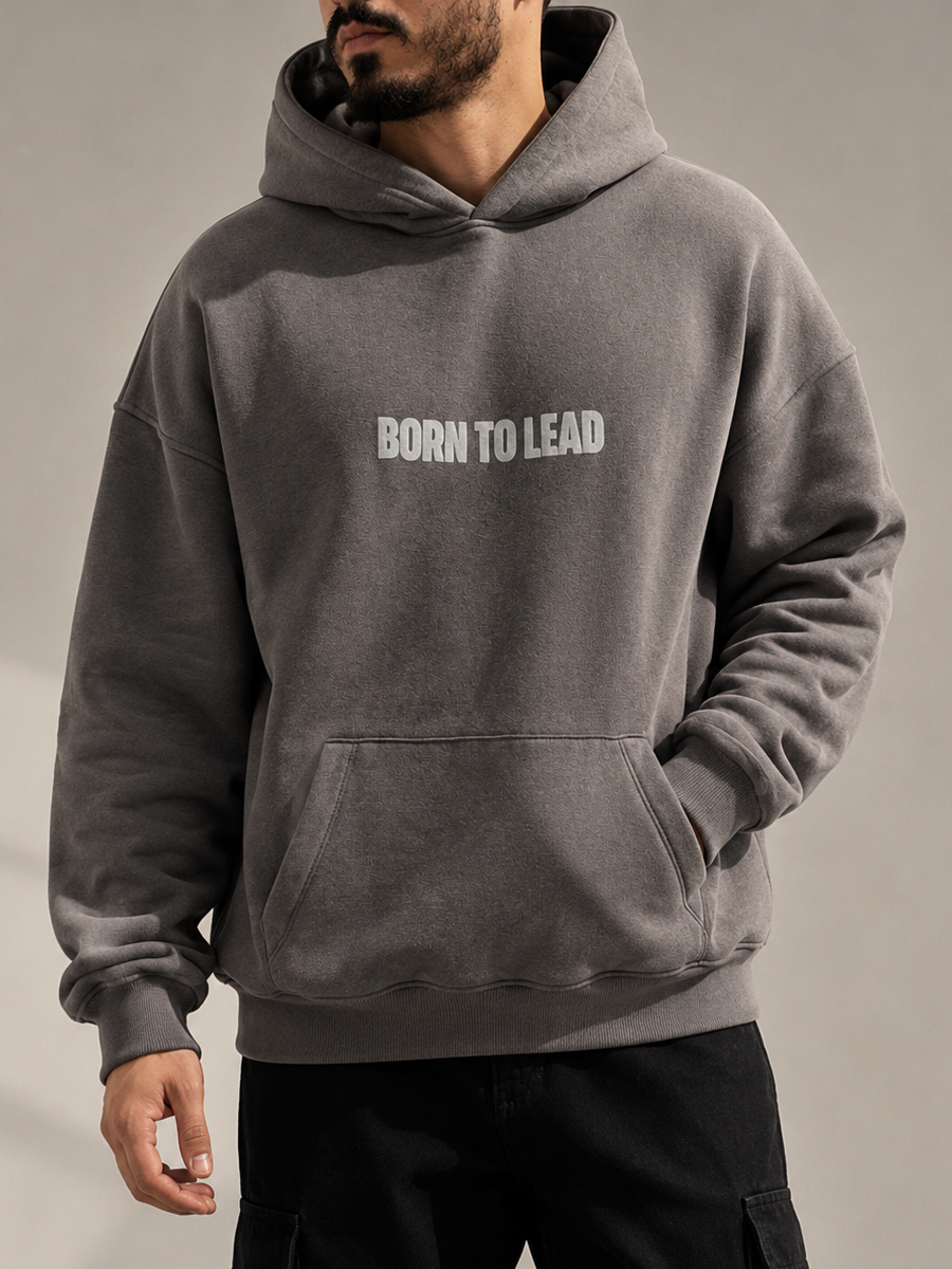 Hoodie Born To Lead Gris