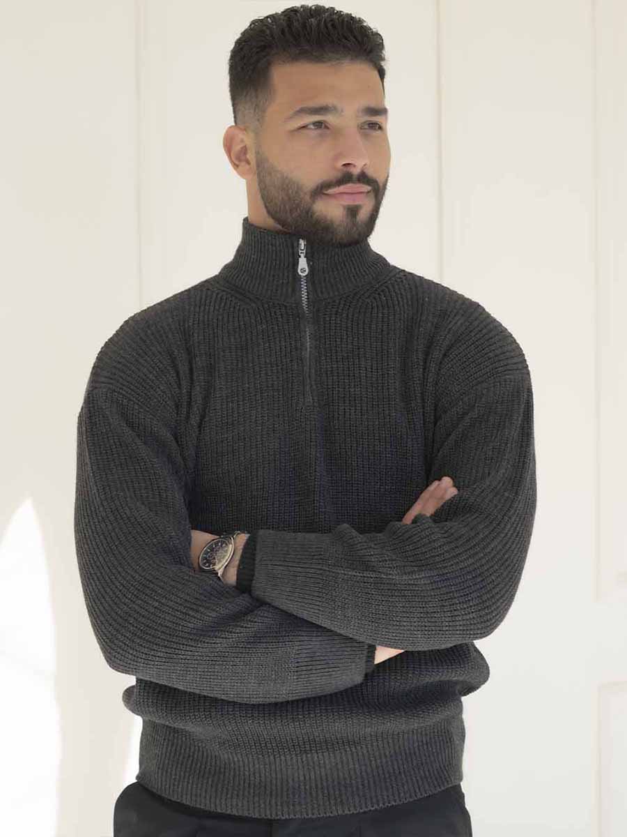 Half-Zip Sweatshirt Gris