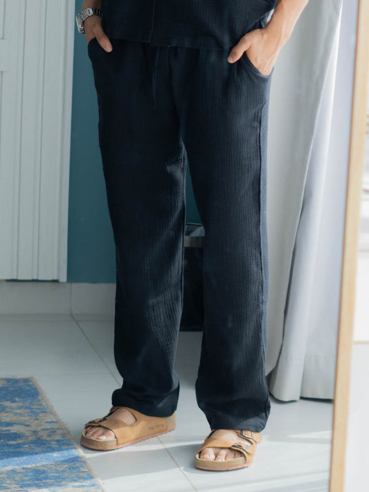 Pantalon Noir Coton Gaze
