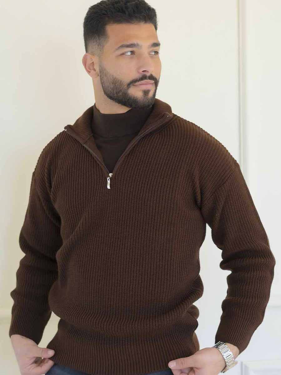 Half-Zip Sweatshirt Marron