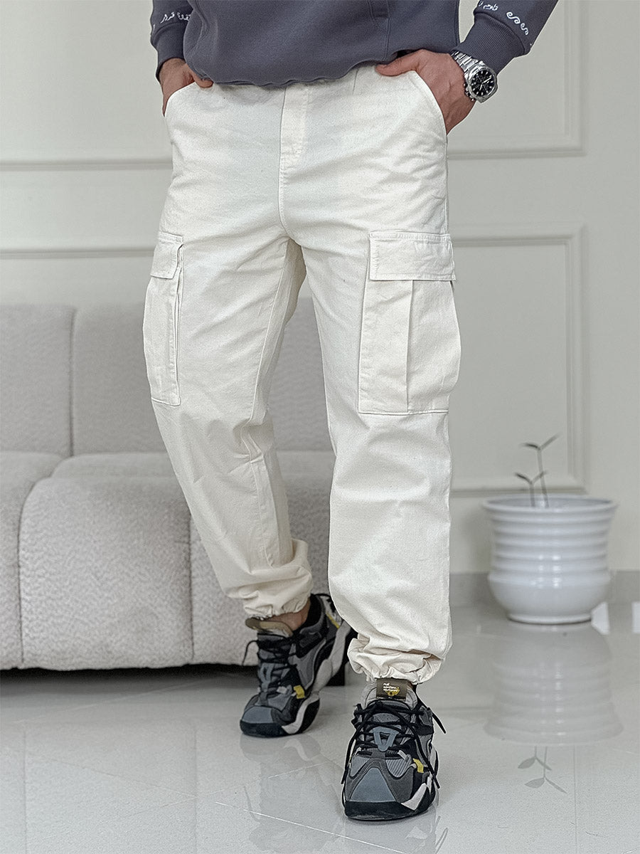 Pantalon Cargo Nomade Blanc Cassé
