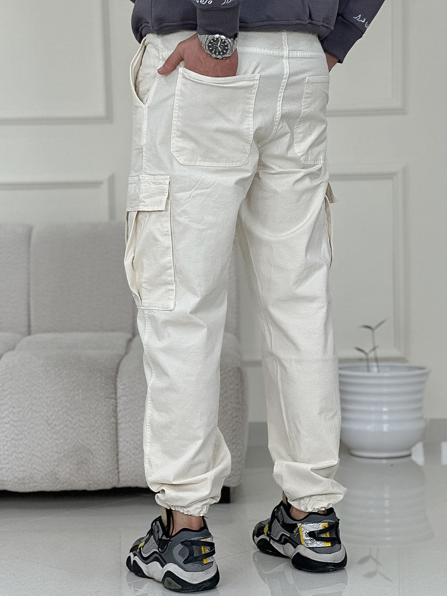 Pantalon Cargo Nomade Blanc Cassé