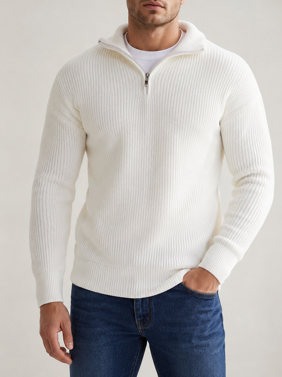 Half-Zip Sweatshirt Blanc