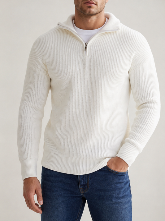 Half-Zip Sweatshirt Blanc