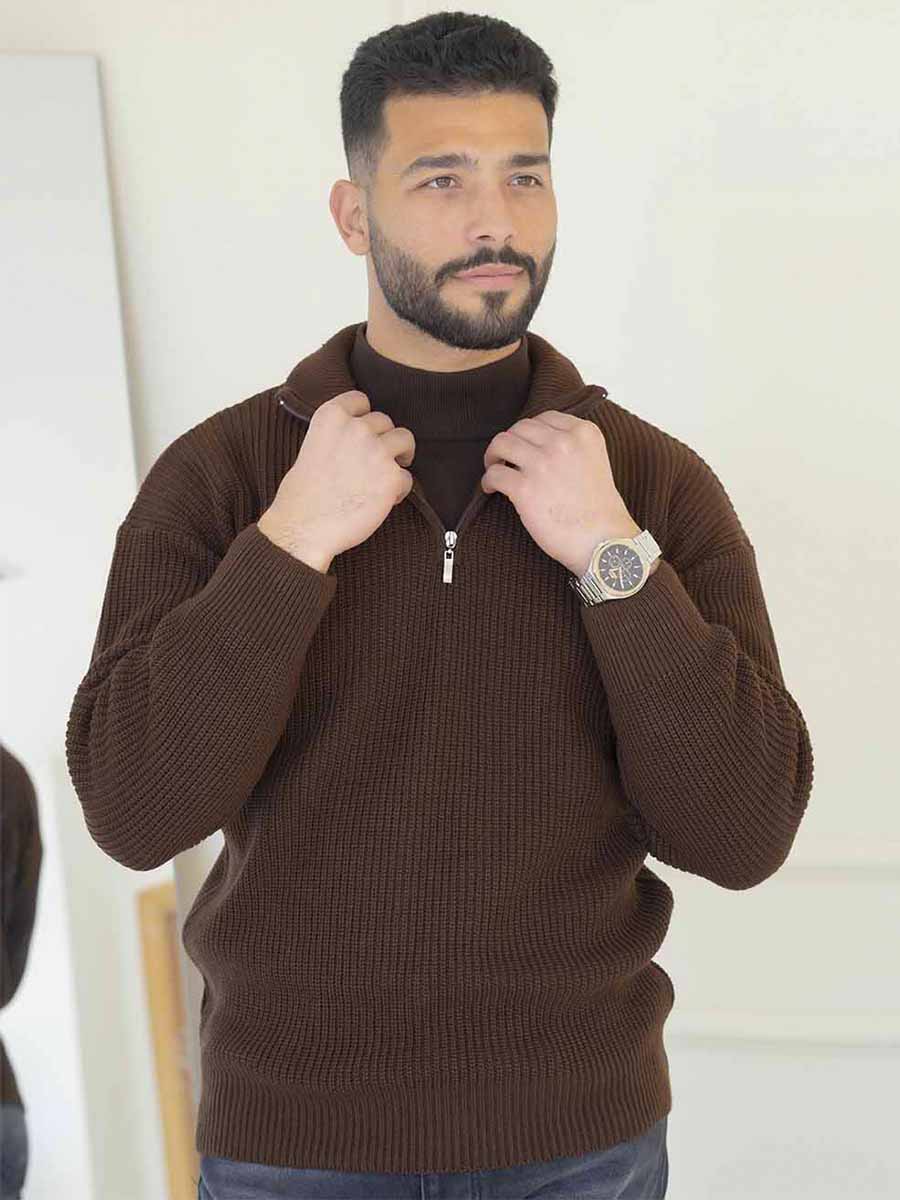 Half-Zip Sweatshirt Marron